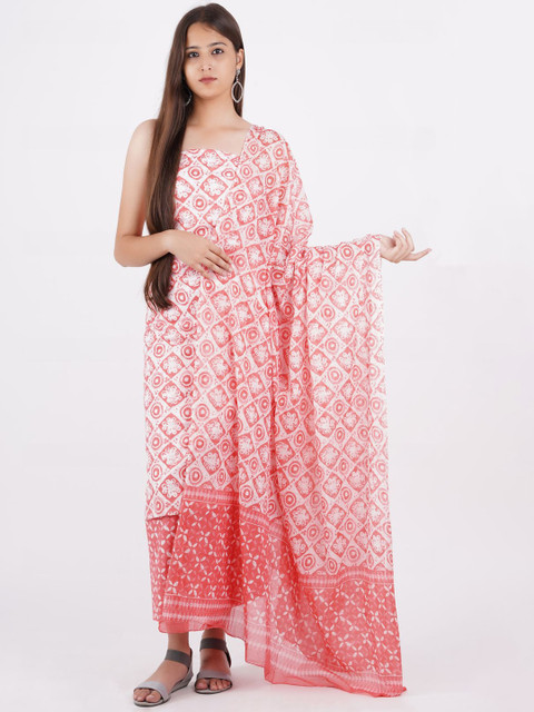 Kwatchi Floral Printed Pure Cotton Unstitched Dress Material