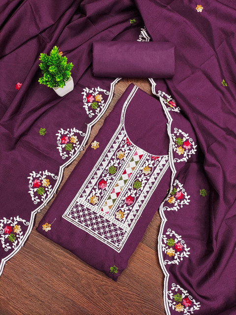 KALINI Embroidered Unstitched Dress Material