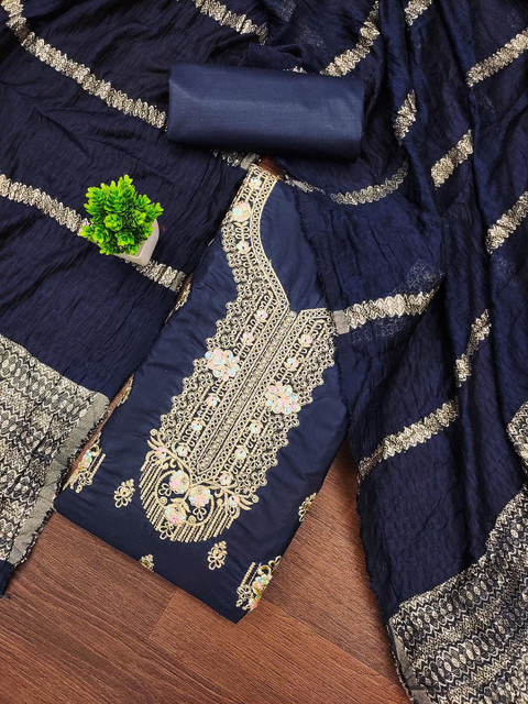 KALINI Floral Embroidered Unstitched Dress Material