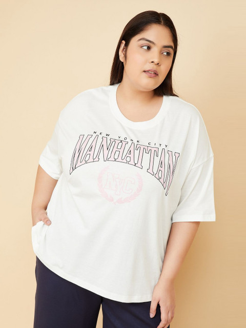 max Women Plus Size Printed Athleisure Oversized T-shirt