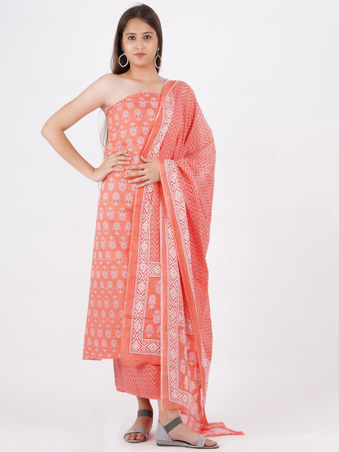 Kwatchi Printed Pure Cotton Unstitched Dress Material