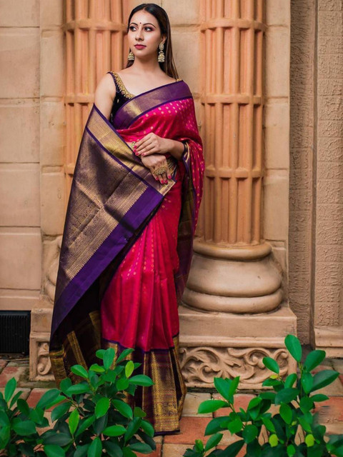 SHOP DROP Woven Design Zari Banarasi Saree