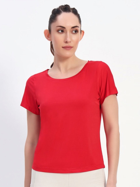 CLOTHWIK COLLECTION Women Solid Round Neck T-shirt