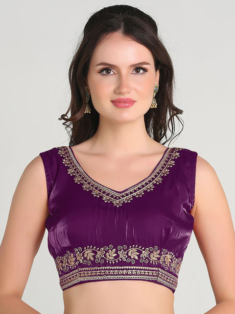 HERE&NOW Embroidered Sleeveless Saree Blouse