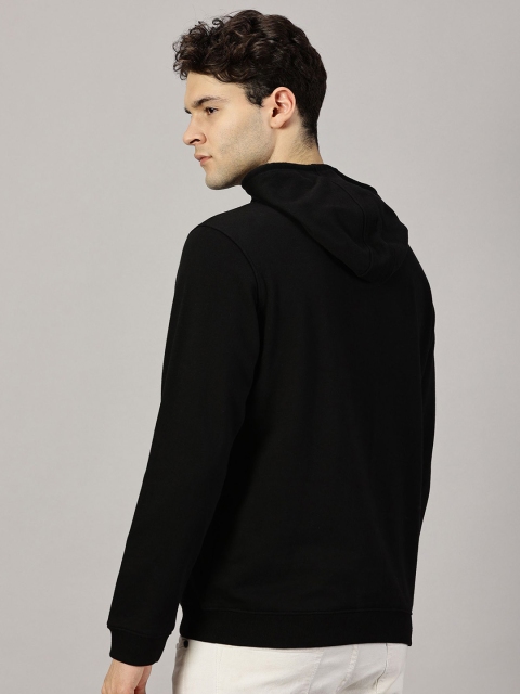 LEON Men Typography Printed Kangaroo Pocket Hooded Regular Pullover Sweatshirt - Image 4