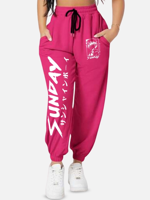TABADTOD Women Printed Relaxed Loose Fit Joggers Trousers