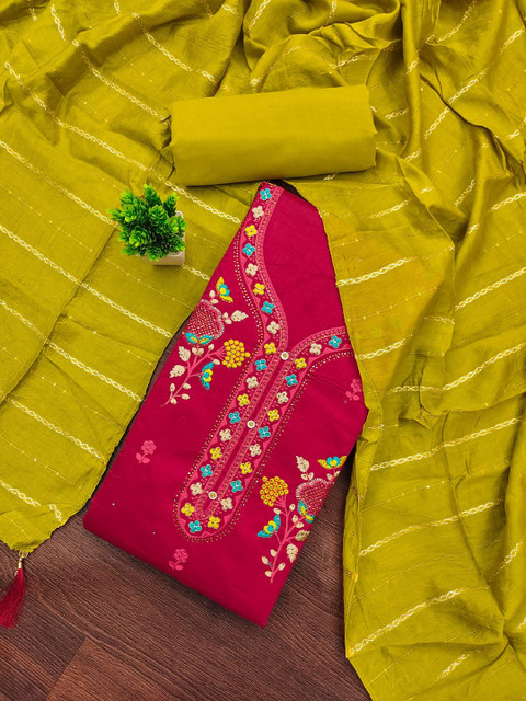 KALINI Women Embroidered Unstitched Dress Material