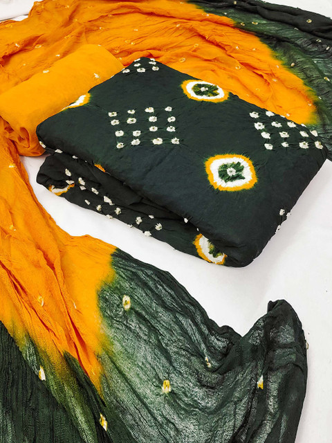 Peachmode Bandhani Dyed Unstitched Dress Material