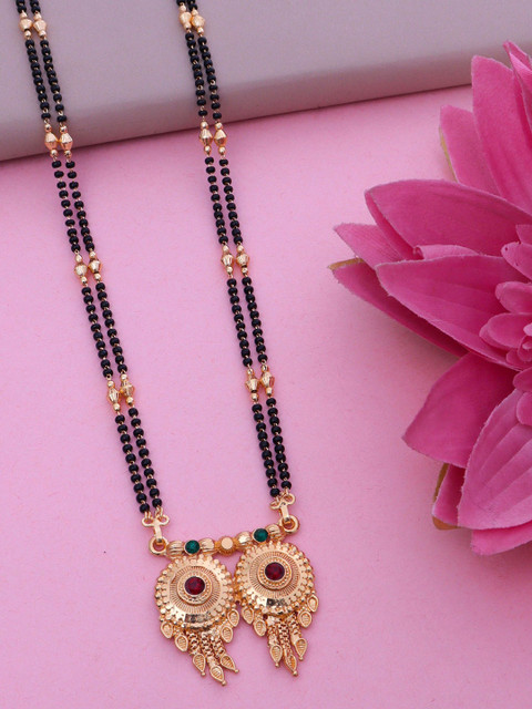 Ramdev Art Fashion Jwellery Gold-Plated Artificial Beads Long Mangalsutra