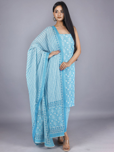 Kwatchi Printed Pure Cotton Unstitched Dress Material