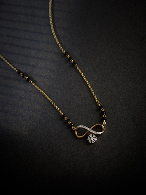 Anouk Gold-Plated Artificial Stones Studded And Beaded Mangalsutra