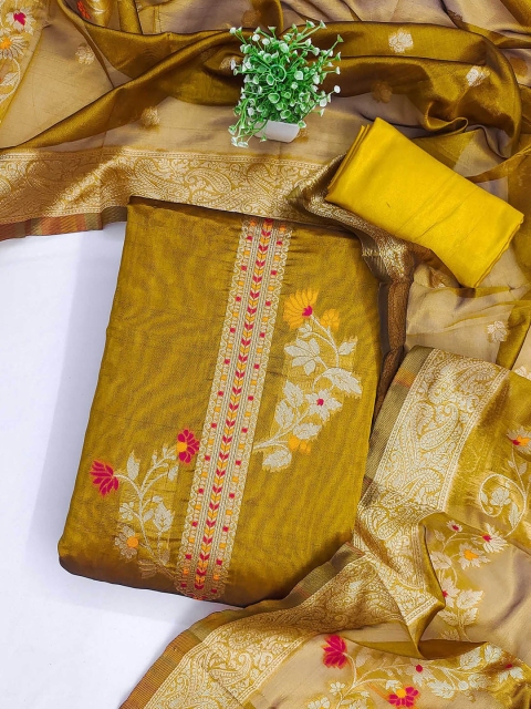 SAINOOR Banarasi Jacquard Woven Design Unstitched Dress Material