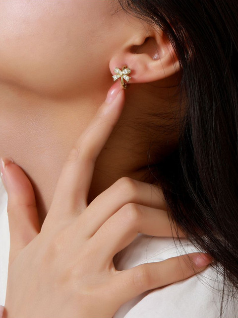 SALTY Gold-Plated Dignity Spark Contemporary Hoop Earrings