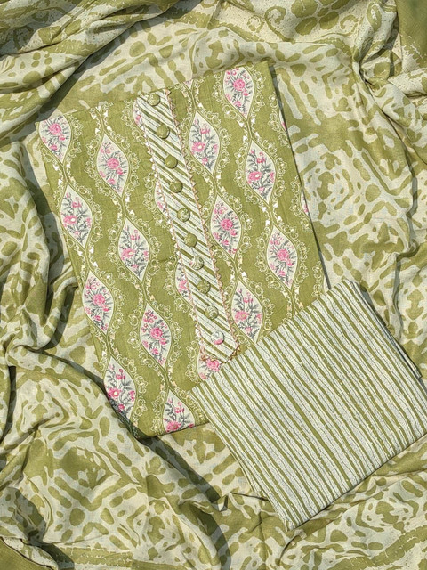 GC 80 BY GAURI COLLECTION Floral Printed Pure Cotton Unstitched Dress Material