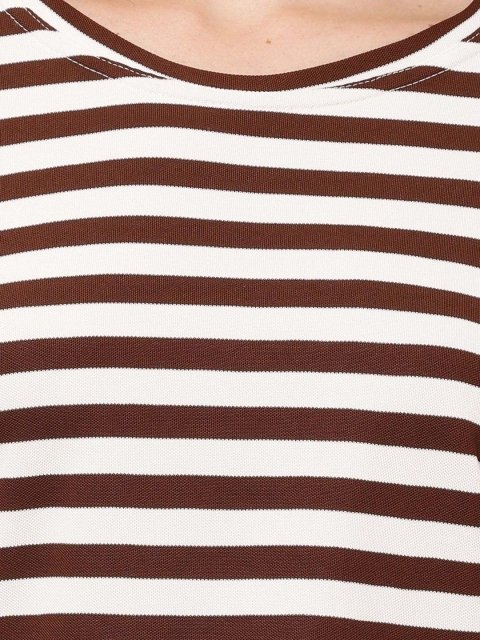 Mast & Harbour Striped Cropped Slim Fit T-shirt - Image 2