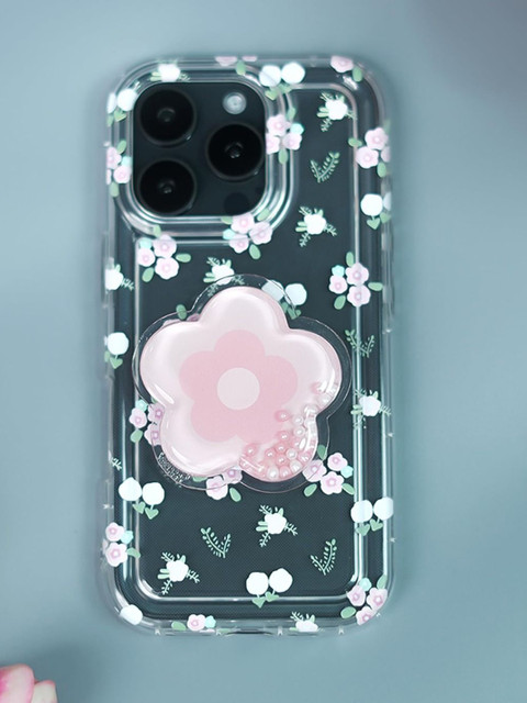 PEEPERLY Floral Printed iPhone 16 Plus Cute Korean Floral Gripper Back Case