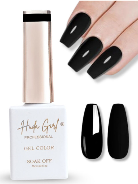 Huda Girl Soak Off Long Wearing UV Gel Nail Polish- 15 ml- Black