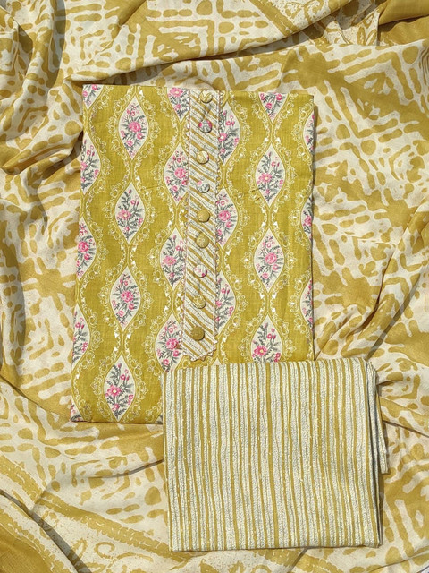 GC 80 BY GAURI COLLECTION Floral Printed Pure Cotton Unstitched Dress Material