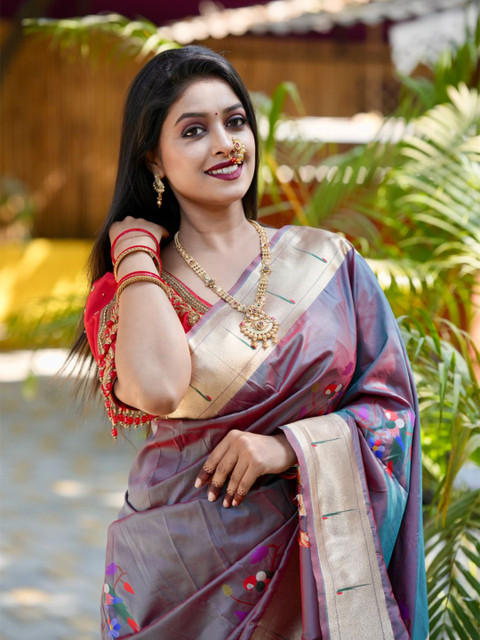 Royal Rajgharana Saree Woven Design Zari Designer Paithani Sarees