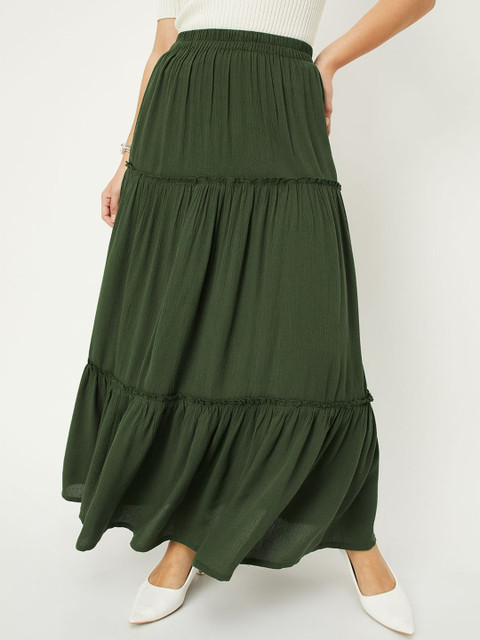 max Textured Tiered Maxi Skirt
