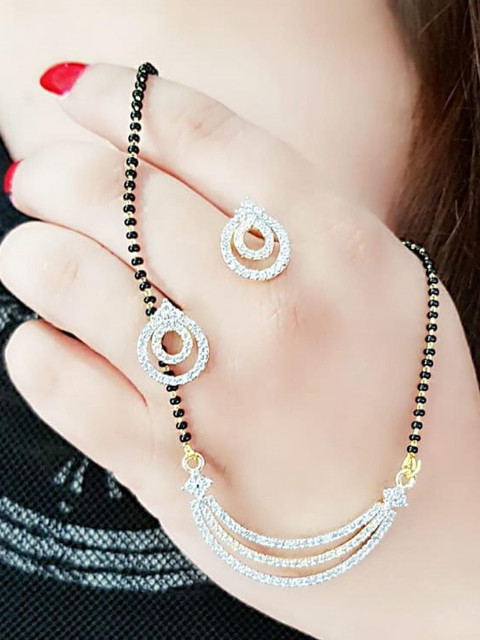 Sangria Stone-Studded & Beaded Mangalsutra