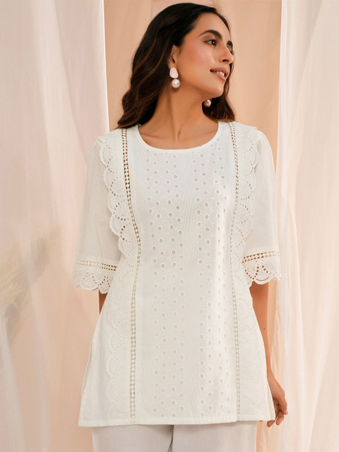 Libas Ethnic Motifs Printed V-Neck Empire Kurti