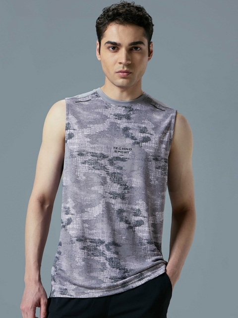 Technosport Printed Slim Fit Round Neck Sports Innerwear Vest With TECHNOCOOL+ MVP835GWESM