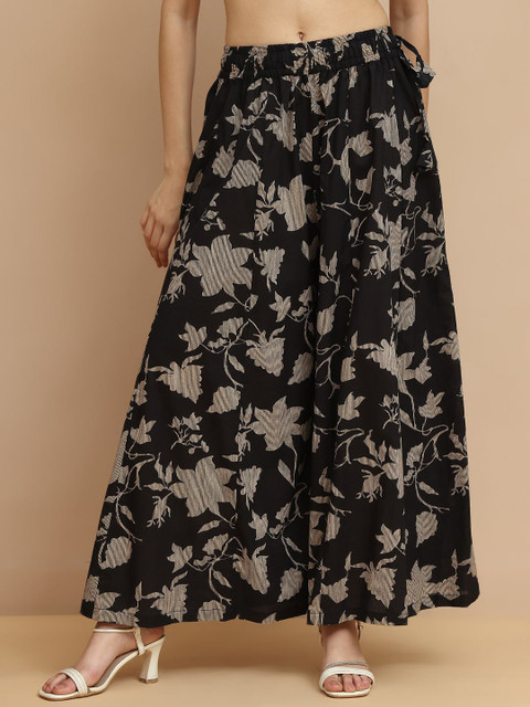TAG 7 Women Floral Printed Flared Ethnic Palazzos