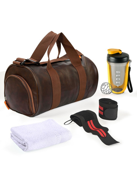 Kuber Industries Medium Gym Duffel Bag & Water Bottle & Hand Towel With 2 Wrist Bands