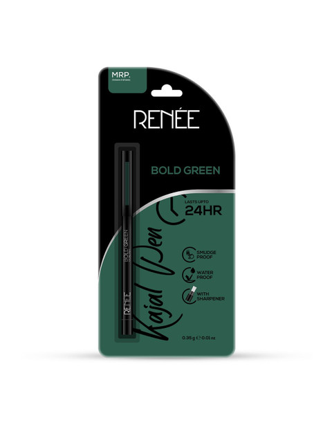 Renee Long-Lasting Smudge-Proof Kajal Pen with Sharpener 0.35g - Bold Green