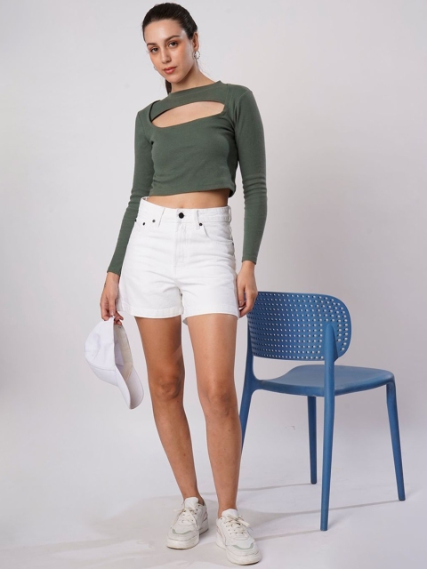 Bene Kleed Women Slim Fit High-Rise Denim Shorts - Image 5