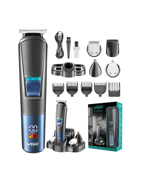 VGR Professional 10 In 1 Grooming Kit With LED Display V-108 - Black - Image 2