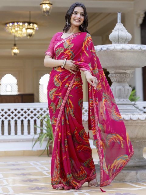 KALINI Printed Pure Georgette Saree