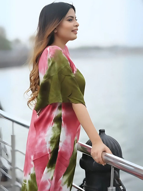 CORSICA Women Ethnic Motifs Dyed Kaftan Kurta - Image 5
