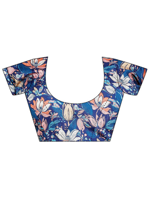 K 5 Fashion Striped Sequinned Pure Chiffon Saree - Image 6