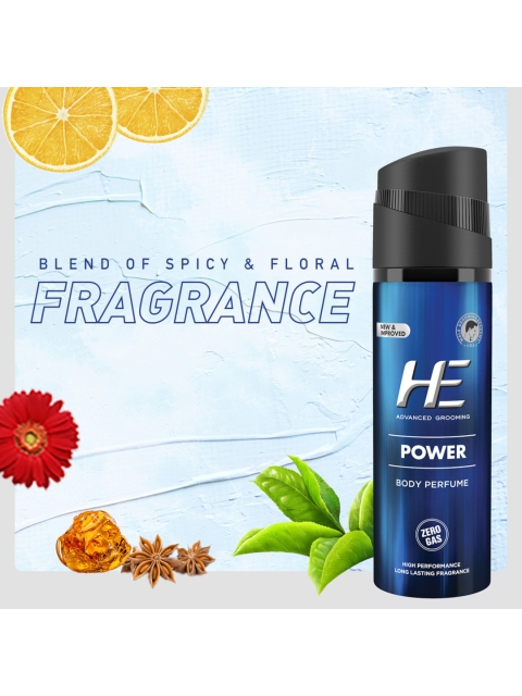 HE Set Of 2 Men Power Zero Gas Log-Lasting Perfume Body Spray - 98g Each - Image 4