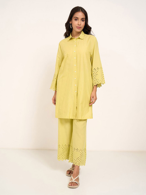 RANGMANCH BY PANTALOONS Flared Sleeves Shirt Collar A-LIne Kurta