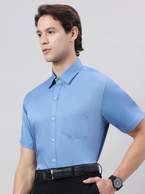 ACCOX Men Regular Comfort Fit Solid Spread Collar Cotton Formal Shirt - Image 4