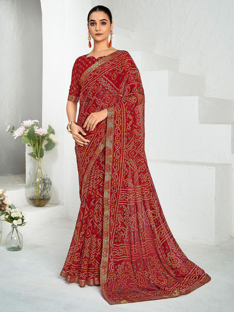 Home niche-market02 37 Anouk Rustic Bandhani Printed Pure Chiffon Saree