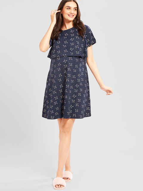 AV2 Women Pure Cotton Printed Nightdress