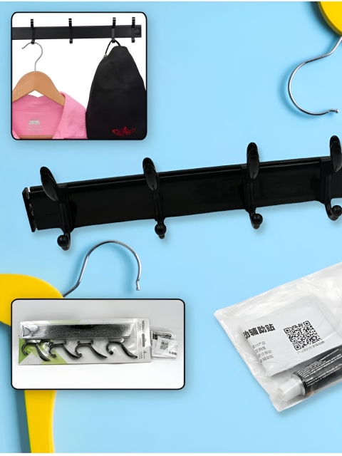 DeoDap 4-Hook Wall Coat Hanger With Eco Adhesive - Image 5