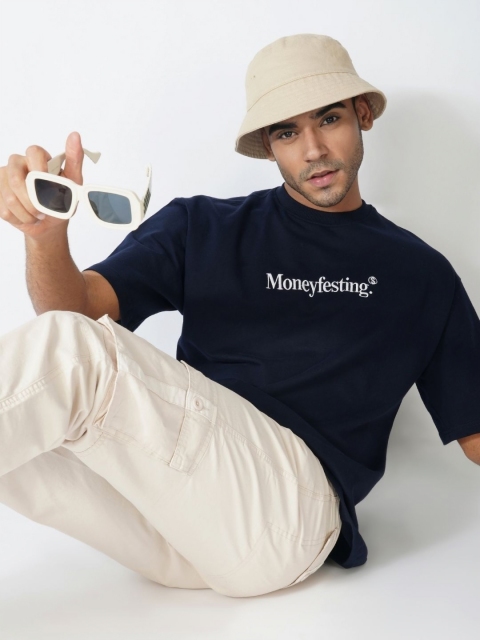 Untamed Clothing Men Typography Solid Oversized Regular Cotton T-shirt - Image 5