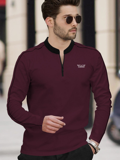 TRIPR Mandarin Collar Regular Fit T-shirt