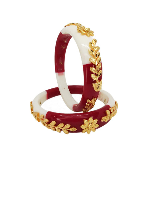 Tanvi J Set Of 2 Gold-Plated Bangles