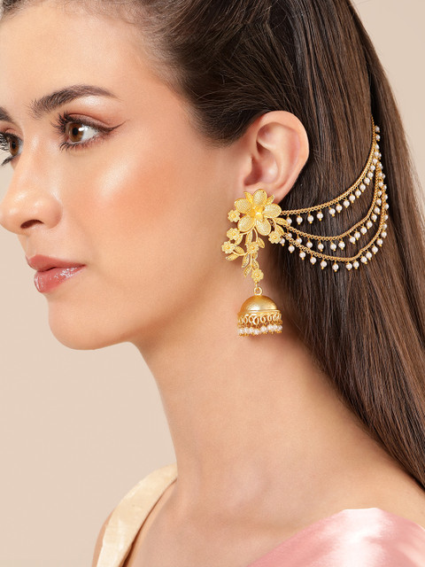Anouk Gold Plated Contemporary Jhumkas Earrings