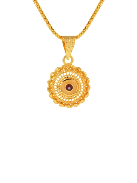 ADMIER Gold-Plated Circular Pendants with Chains - Image 3