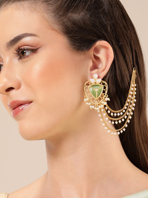 Anouk Gold Plated Contemporary Drop Earrings