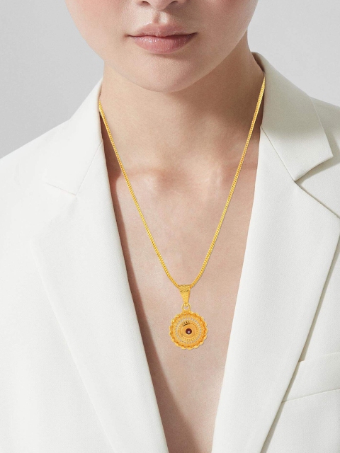 ADMIER Gold-Plated Circular Pendants with Chains - Image 4
