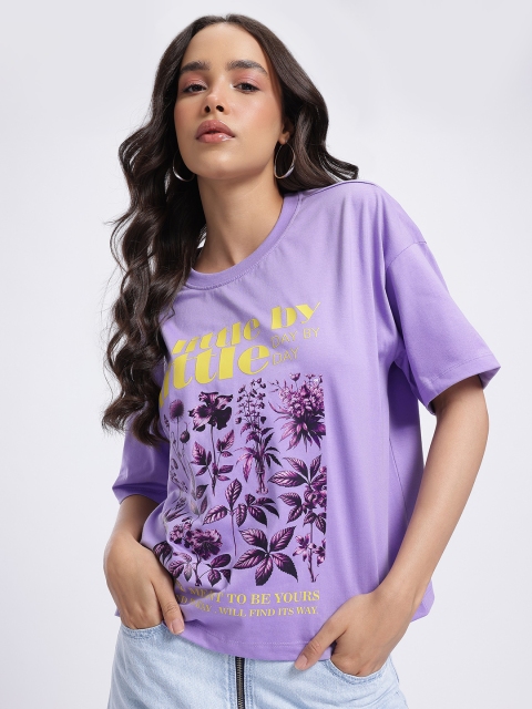 glitchez Floral Print Relaxed T-shirt