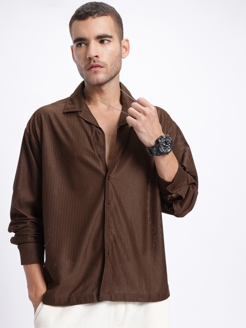 glitchez Self-Striped Oversized Shirt